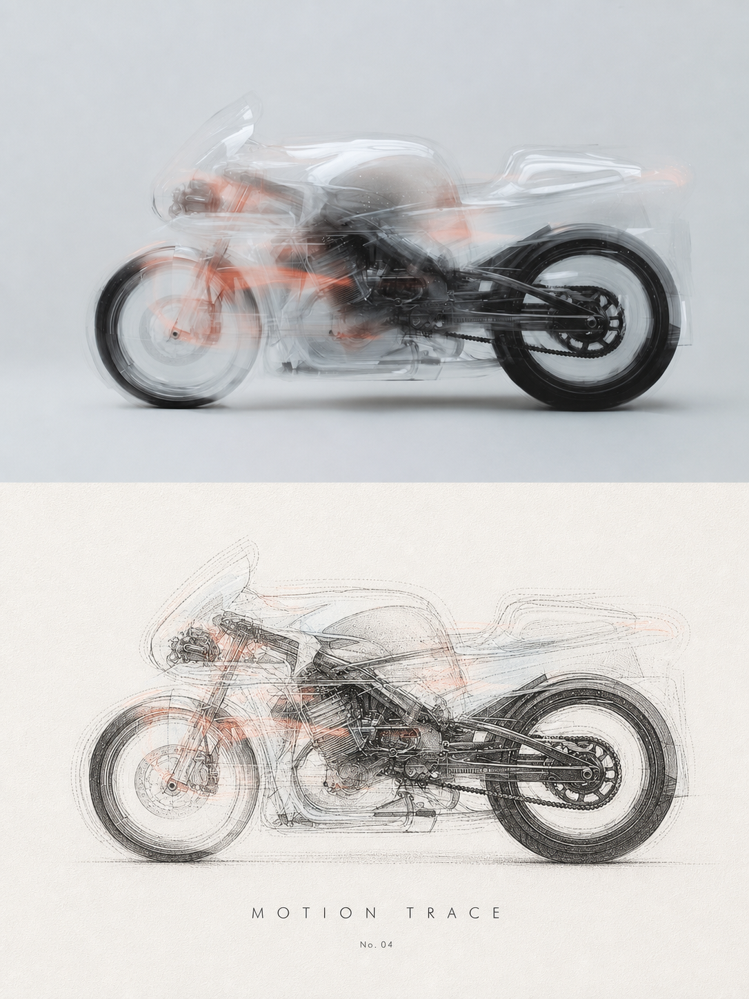 档案蚀刻线描双区海报 1